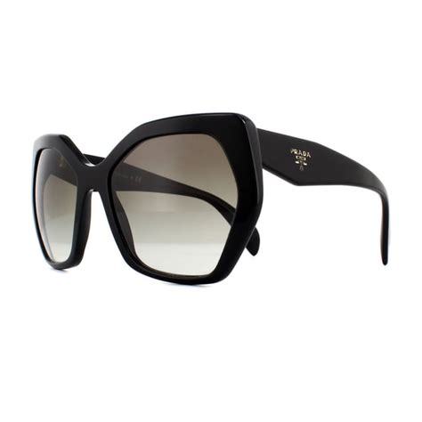 prada new triangle collection pr 16rs 1ab0a7 black|Prada PR 16RS NEW TRIANGLE 1AB0A7 Sunglasses in Black.